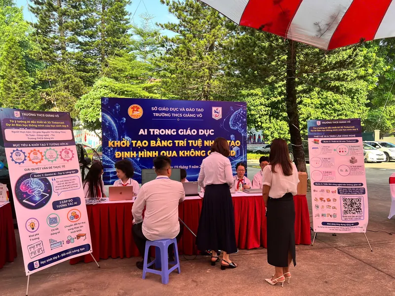 Gian trưng bày AI trong giáo dục của Trường THCS Giảng Võ